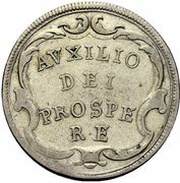 Gulden Baroque shield; curved inscription, Switzerland, 1714 reverse image