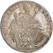 Thaler SANCTVS to the right, Switzerland, 1714 reverse image
