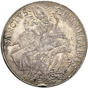 Thaler SANCTVS to the left, Switzerland, 1714 reverse image