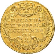 Ducat Wild men, Switzerland, 1741 reverse image