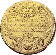 2 Ducats Wild men, Switzerland, 1741 reverse image