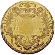 3 Ducats Wild men, Switzerland, 1741 reverse image