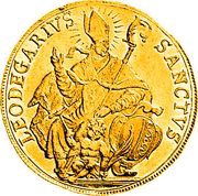 5 Ducats SANCTVS to the right, Switzerland, 1714 reverse image
