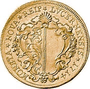 5 Ducats Baroque shield; curved inscription obverse image