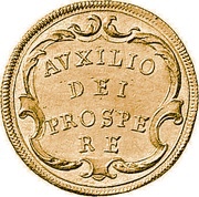 5 Ducats Baroque shield; curved inscription, Switzerland, 1714 reverse image