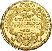 5 Ducats Wild men, Switzerland, 1741 reverse image