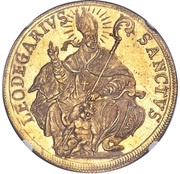10 Ducats SANCTVS to the right, Switzerland, 1714 reverse image