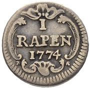 Rappen Silver piedfort reverse image