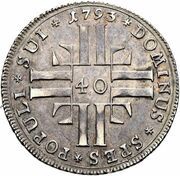 40 Kreuzer, Switzerland, 1793 reverse image
