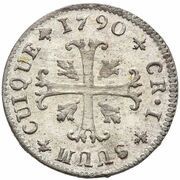 1 Kreuzer - Frederick William II date after SUUM CUIQUE, Switzerland, 1790 reverse image
