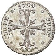 ½ Batzen - Frederick William III écu en pointe, Switzerland, 1799-1800 reverse image