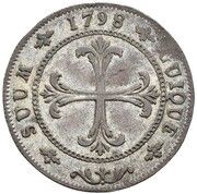 4 Kreutzers - Frederick William III, Switzerland, 1798 reverse image