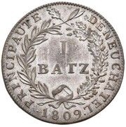 1 Batz - Alexandre Berthier, Switzerland, 1806-1810 reverse image
