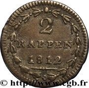 2 Rappen, Switzerland, 1811-1813 reverse image