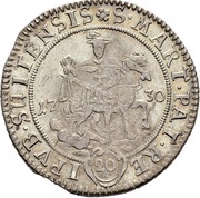 20 Kreutzers, Switzerland, 1730 reverse image