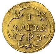 1 Rapen Gold pattern; ¼ ducat weight reverse image