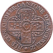 5 Rappen, Switzerland, 1826 reverse image