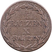 1 Batzen / 10 Rappen, Switzerland, 1805 reverse image