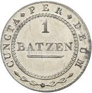 1 Batzen, Switzerland, 1808-1811 reverse image