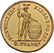 8 Franken, Switzerland, 1813 reverse image