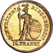 16 Franken, Switzerland, 1813 reverse image