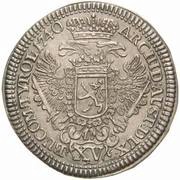 15 Kreuzers - Charles VI Prague, Bohemia, 1728-1740 reverse image