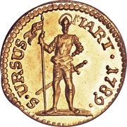 ¼ Duplone, Switzerland, 1789 reverse image