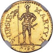 ¼ Duplone, Switzerland, 1796 reverse image