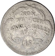 15 Kreutzers - Beda Angehrn, Switzerland, 1781 reverse image