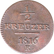 ½ Kreuzer, Switzerland, 1808-1817 reverse image