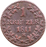 1 Kreuzer, Switzerland, 1807-1816 reverse image