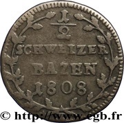 ½ Batzen, Switzerland, 1807-1810 reverse image