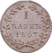 1 Batzen, Switzerland, 1807 reverse image