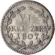 6 Kreuzer, Switzerland, 1807 reverse image