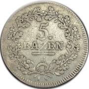 5 Batzen, Switzerland, 1813-1817 reverse image