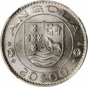20 Escudos Prova, Angola, 1972 reverse image
