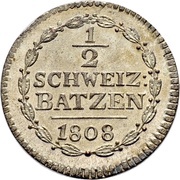 ½ Batzen, Switzerland, 1808 reverse image