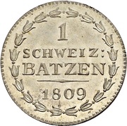 1 Batzen, Switzerland, 1808-1809 reverse image