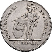 2 Franchi, Switzerland, 1813 reverse image