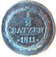 ½ Batzen, Switzerland, 1811 reverse image