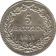 5 Batzen, Switzerland, 1811 reverse image