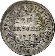 20 Kreuzer, Switzerland, 1742 reverse image