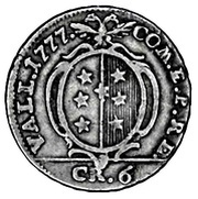 6 Kreuzers - Franz Friedrich, Switzerland, 1777 reverse image