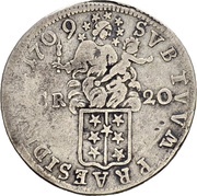 20 Kreuzers - Franz Joseph Supersaxo, Switzerland, 1709-1710 reverse image