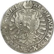 ½ Thaler - Matthias II Kuttenberg, Bohemia, 1613-1619 reverse image