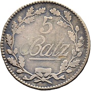 5 Batzen, Switzerland, 1804 reverse image