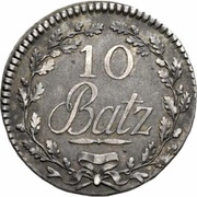 10 Batzen, Switzerland, 1804 reverse image