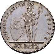 40 Batzen, Switzerland, 1812 reverse image