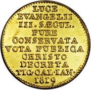 1 Ducat Huldrych Zwingli, Switzerland, 1819 reverse image