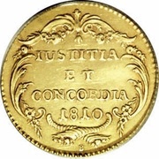 1 Ducat, Switzerland, 1810 reverse image